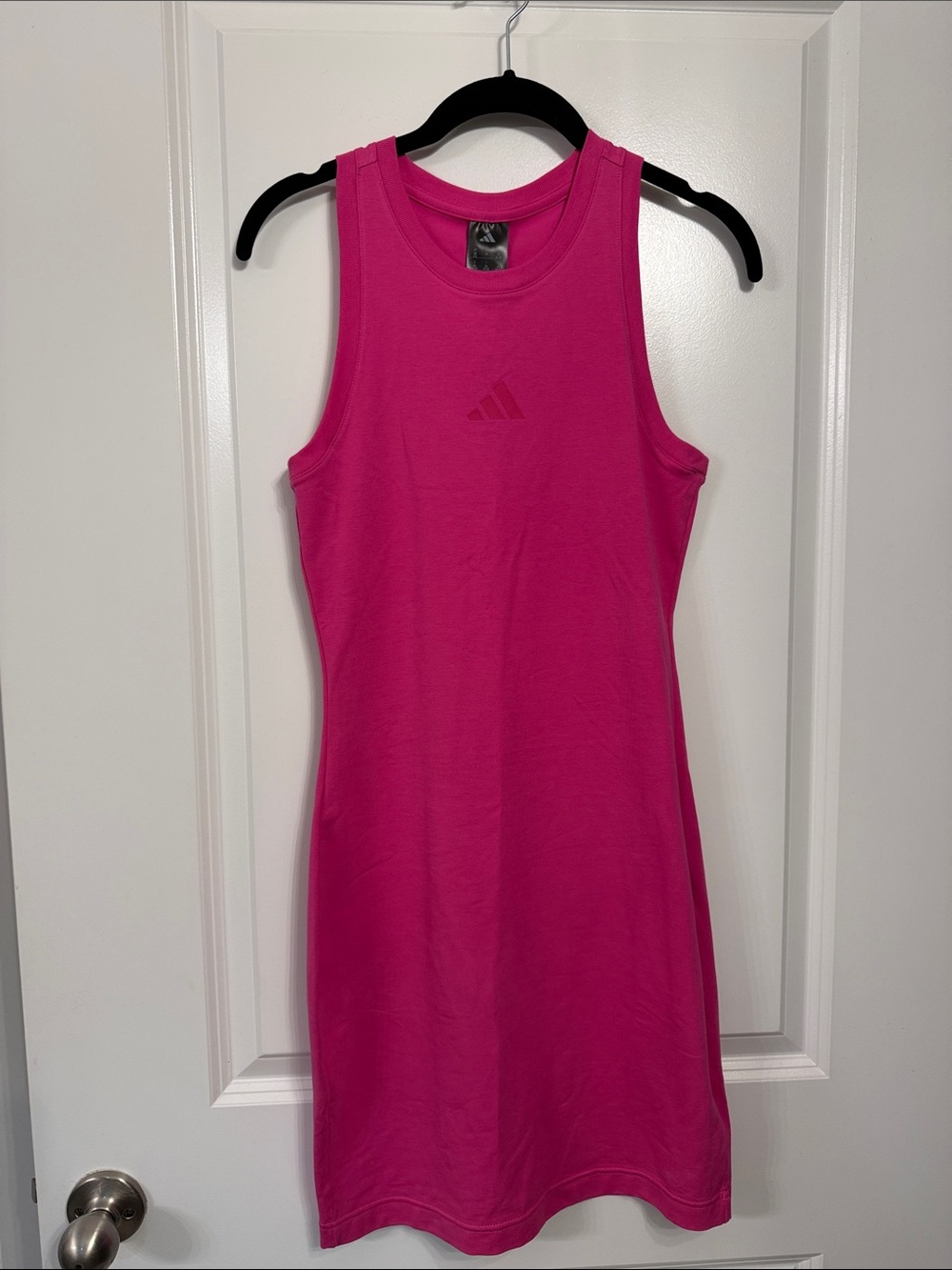adidas Bright Pink Sleeveless Midi Tank Dress
